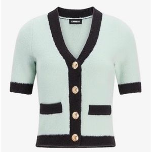 Express Retro Mini Cardigan with Buttons